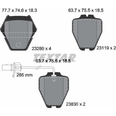 2328001 Bremsbelagsatz, Scheibenbremse Q+