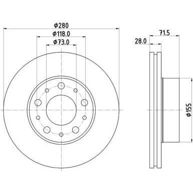 Hella | Bremsscheibe | 8DD 355 125-421