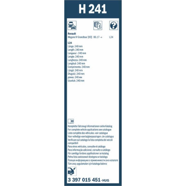 BOSCH Wischblatt Rear 3 397 015 451