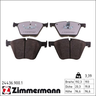 Zimmermann Bremsbelagsatz, Scheibenbremse rd:z 24436.900.1