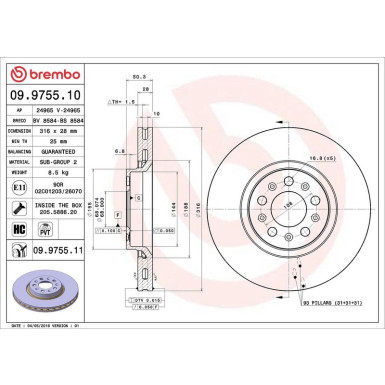 Brembo | Bremsscheibe | 09.9755.11
