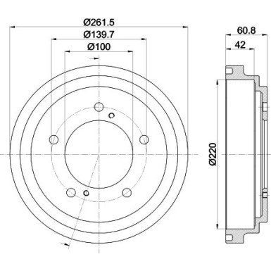 Hella | Bremstrommel | 8DT 355 301-951