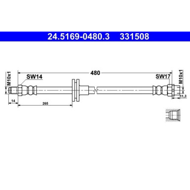 ATE | Bremsschlauch | 24.5169-0480.3