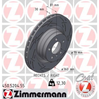 Zimmermann Bremsscheibe BLACK Z 450.5204.55