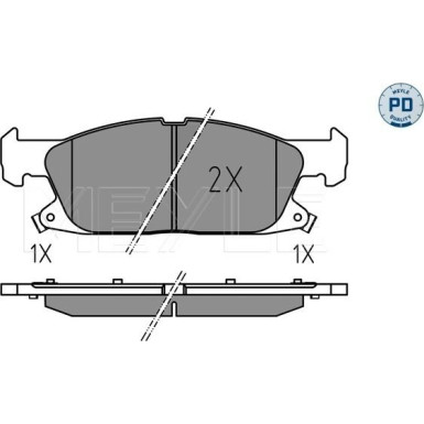 025 224 1219 Bremsbelagsatz, Scheibenbremse MEYLE-ORIGINAL: True to OE.