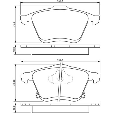 BOSCH Bremsbelagsatz, Scheibenbremse 0 986 494 149
