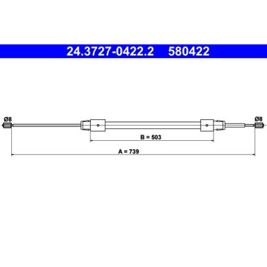 24.3727-0422.2 Seilzug, Feststellbremse 24.3727-0422.2 Seilzug, Feststellbremse