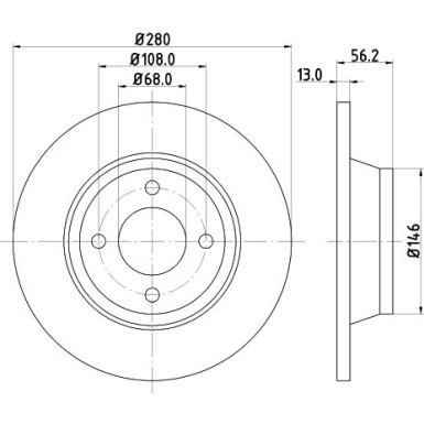 Hella | Bremsscheibe | 8DD 355 103-071
