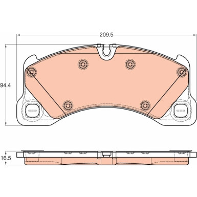 TRW Bremsbelagsatz, Scheibenbremse COTEC GDB1969