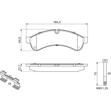 0 986 494 335 Bremsbelagsatz, Scheibenbremse