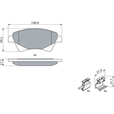 0 986 424 785 Bremsbelagsatz, Scheibenbremse