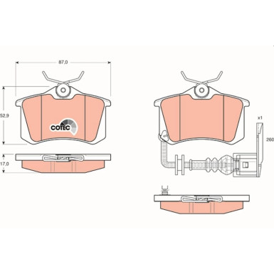 GDB1475 Bremsbelagsatz, Scheibenbremse COTEC
