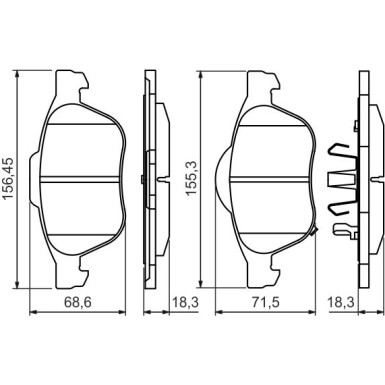 0 986 494 485 Bremsbelagsatz, Scheibenbremse
