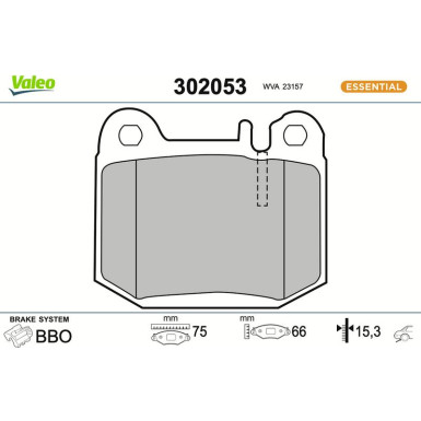 Valeo | Bremsbelagsatz, Scheibenbremse | 302053