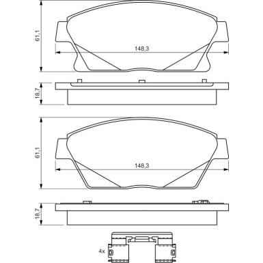 BOSCH Bremsbelagsatz, Scheibenbremse 0 986 494 657