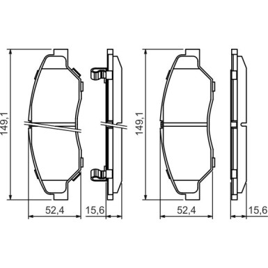 BOSCH | Bremsbelagsatz, Scheibenbremse | 0 986 424 696