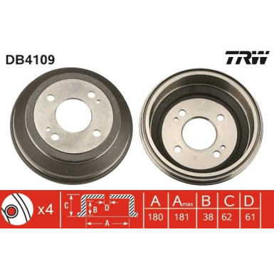TRW | Bremstrommel | DB4109