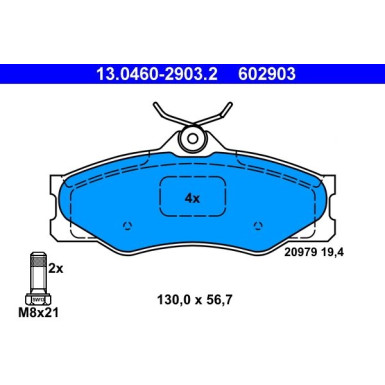 13.0460-2903.2 Bremsbelagsatz, Scheibenbremse