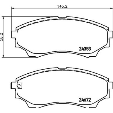 Hella | Bremsbelagsatz, Scheibenbremse | 8DB 355 012-381