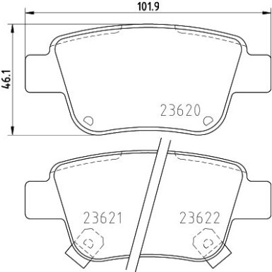 Hella | Bremsbelagsatz, Scheibenbremse | 8DB 355 017-331