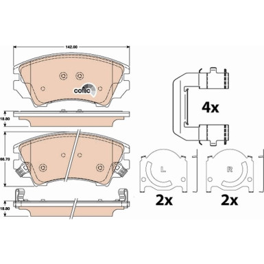 GDB1783 Bremsbelagsatz, Scheibenbremse COTEC
