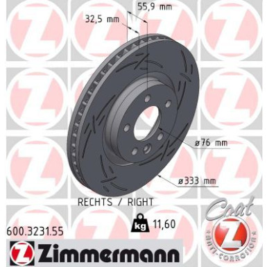 Zimmermann Bremsscheibe BLACK Z 600.3231.55