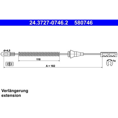 24.3727-0746.2 Seilzug, Feststellbremse 24.3727-0746.2 Seilzug, Feststellbremse