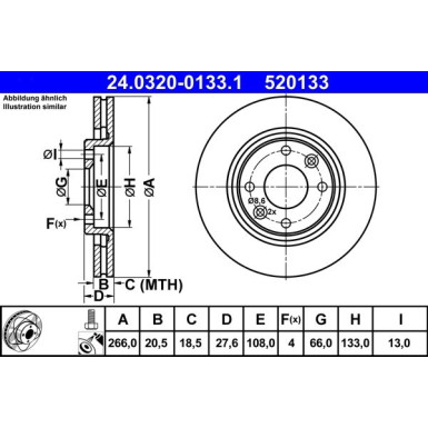 ATE Bremsscheibe PowerDisc 24.0320-0133.1