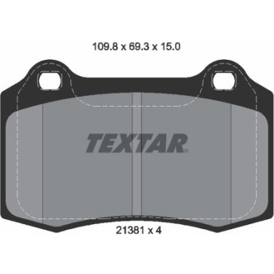 Textar | Bremsbelagsatz, Scheibenbremse | 2138102