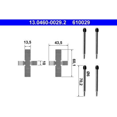 13.0460-0029.2 Zubehörsatz, Scheibenbremsbelag