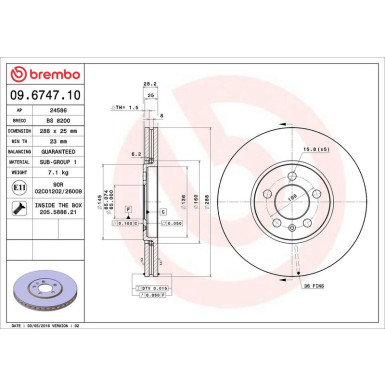 Brembo Bremsscheibe PRIME LINE 09.6747.10
