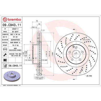 Brembo | Bremsscheibe | 09.C943.11