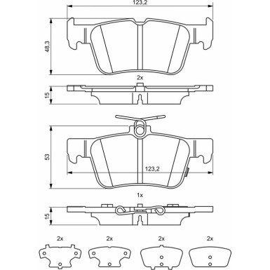 BOSCH Bremsbelagsatz, Scheibenbremse 0 986 494 839