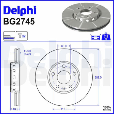 Delphi | Bremsscheibe | BG2745