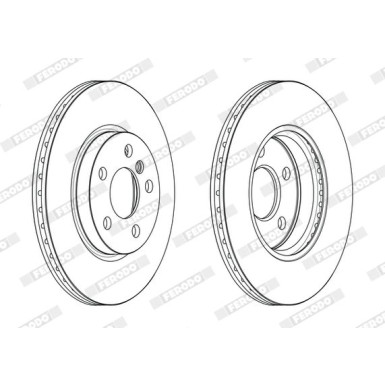 FERODO DDF2613C Bremsscheibe 294x22mm, 5x112, Belüftet, beschichtet