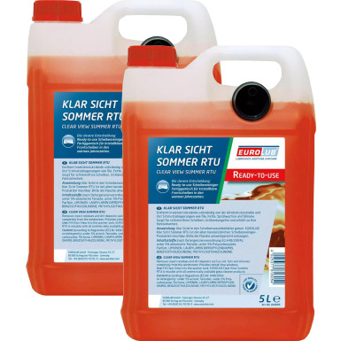 EUROLUB | Reiniger, Scheibenreinigungsanlage | 2x KLAR SICHT SOMMER RTU, 5L | 818005 EUROLUB | Reiniger, Scheibenreinigungsanlage | 2x KLAR SICHT SOMMER RTU, 5L | 818005