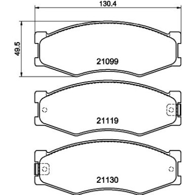 8DB 355 005-621 Bremsbelagsatz, Scheibenbremse