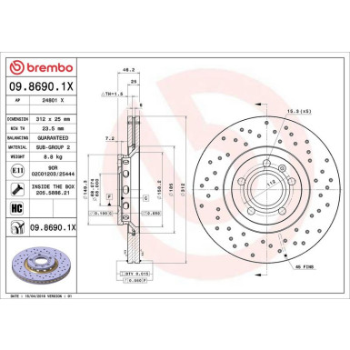 Brembo | Bremsscheibe | 09.8690.1X