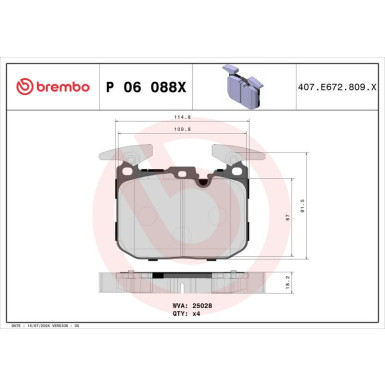 Brembo Bremsbelagsatz, Scheibenbremse XTRA LINE P 06 088X