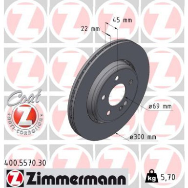 Zimmermann | Bremsscheibe | 400.5570.30
