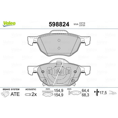 598824 Bremsbelagsatz, Scheibenbremse