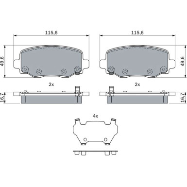 0 986 424 961 Bremsbelagsatz, Scheibenbremse