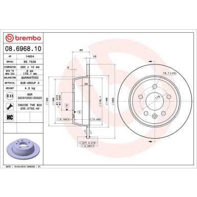 Brembo Bremsscheibe PRIME LINE 08.6968.10
