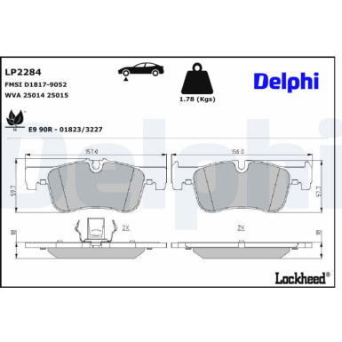 LP2284 Bremsbelagsatz, Scheibenbremse