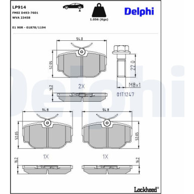 LP914 Bremsbelagsatz, Scheibenbremse LP914 Bremsbelagsatz, Scheibenbremse