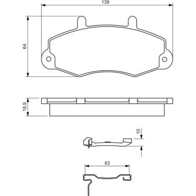 BOSCH Bremsbelagsatz, Scheibenbremse 0 986 494 292