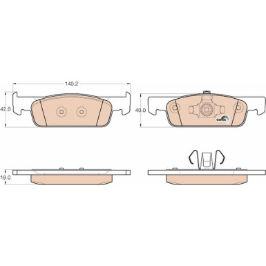 TRW Bremsbelagsatz, Scheibenbremse COTEC GDB2016