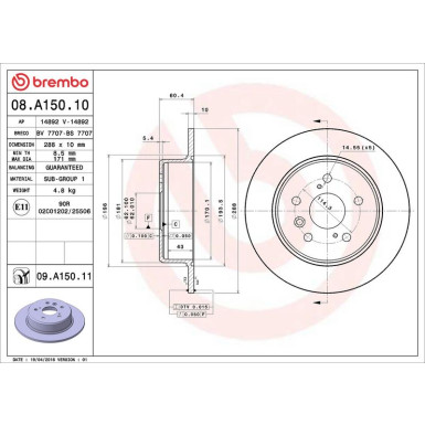 Brembo | Bremsscheibe | 08.A150.11