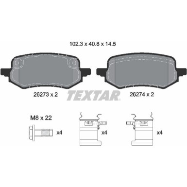 2627301 Bremsbelagsatz, Scheibenbremse