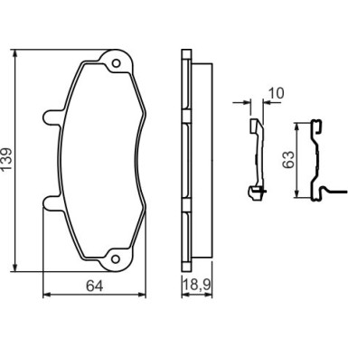 0 986 494 292 Bremsbelagsatz, Scheibenbremse